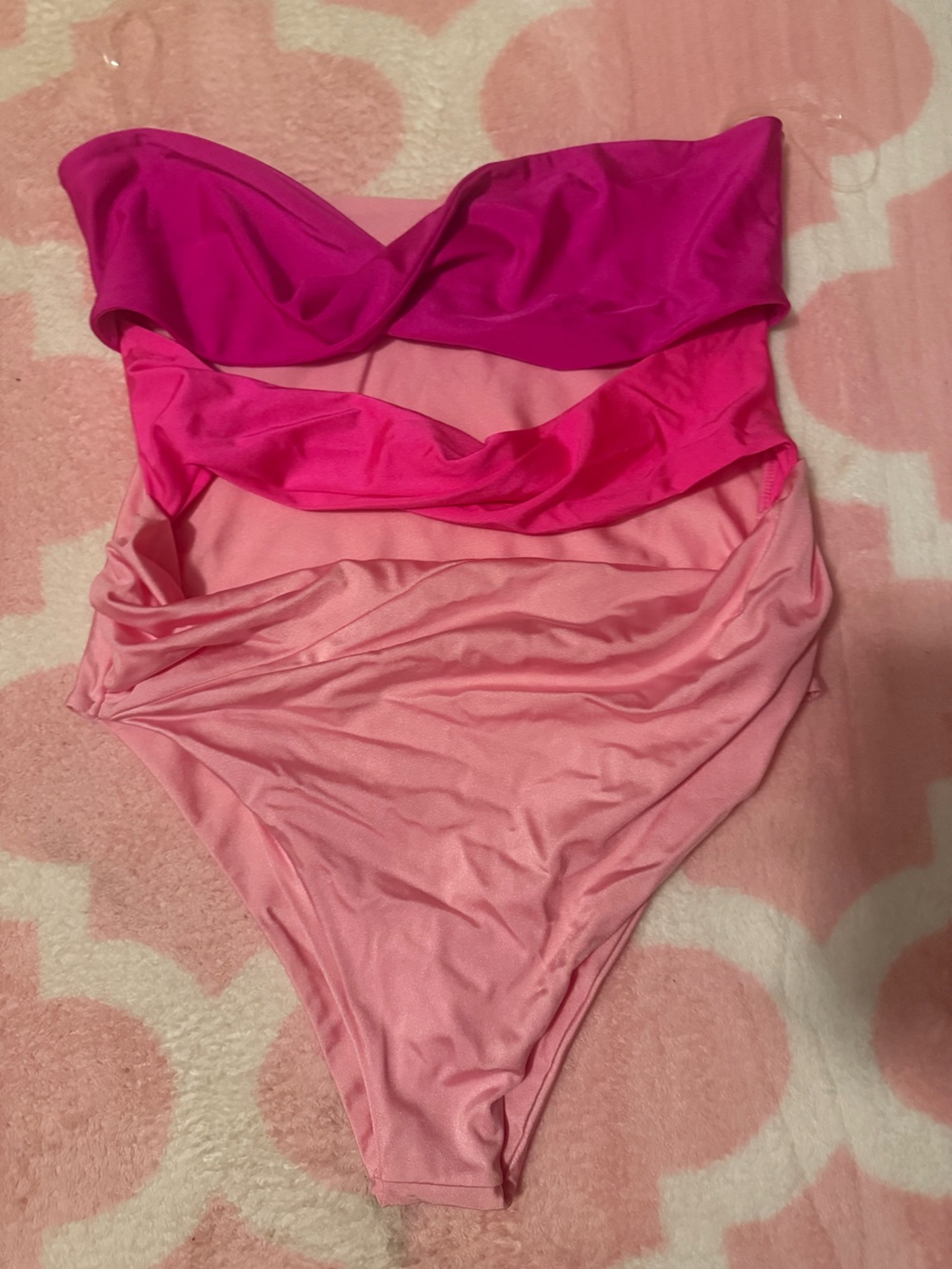 Women's Two-Tone Pink One Piece Swimsuit